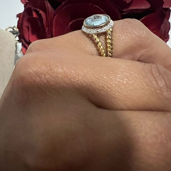 Sterling Silver Nataliya V. Collister's NVC Topaz Ring Sz 8 - Picture 4 of 9